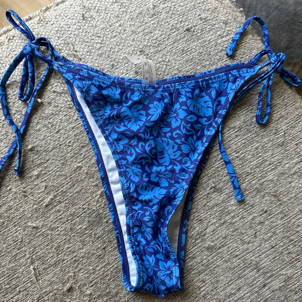 Blue Floral Women's Swim Bottom